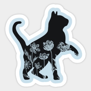 Floral Cat Sticker